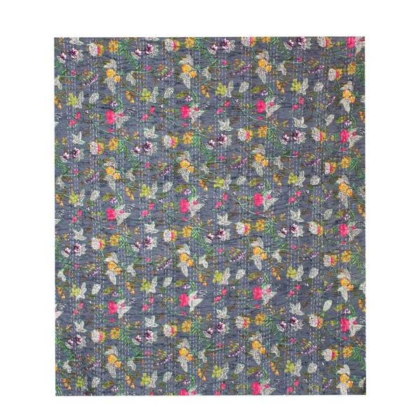 Grey_Comfortable_Handcrafted_Cotton_Kantha_Quilt