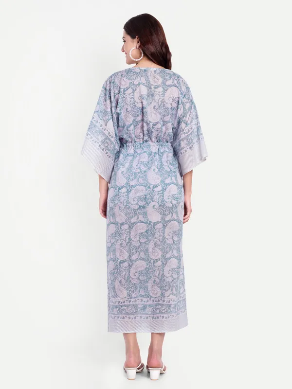 Grey_Handblock_Print_Cotton_Long_Kaftan_For_Women_&_Girls
