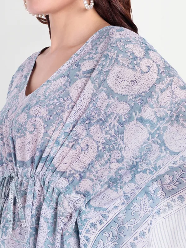 Grey_Handblock_Print_Cotton_Long_Kaftan_For_Women_&_Girls