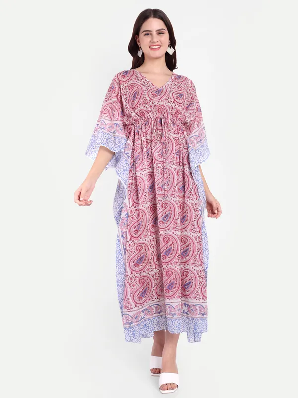 Multicolor_Handblock_Print_Cotton_Long_Kaftan_For_Women_&_Girls
