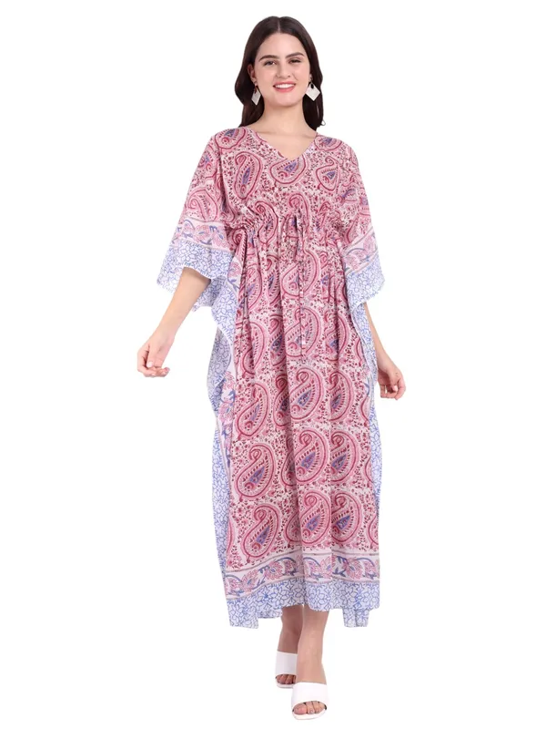 Multicolor_Handblock_Print_Cotton_Long_Kaftan_For_Women_&_Girls