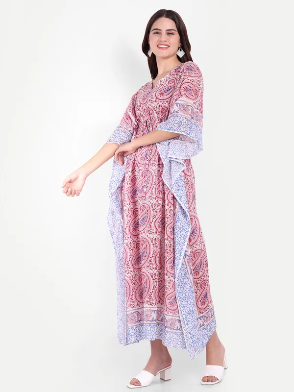 Multicolor_Handblock_Print_Cotton_Long_Kaftan_For_Women_&_Girls