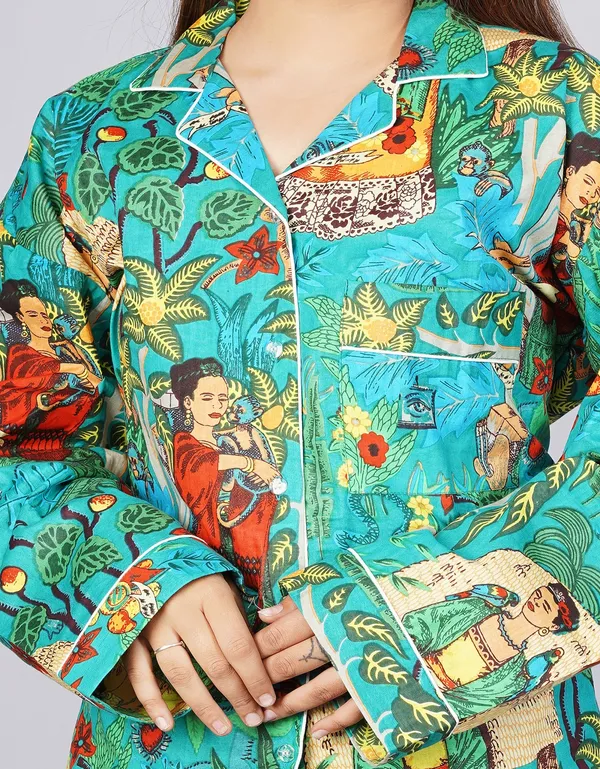 Sea_Green_Soft_Cotton_Nightsuit_For_Women_&_Girls