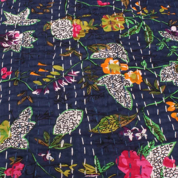Navy_Comfortable_Handcrafted_Cotton_Kantha_Quilt