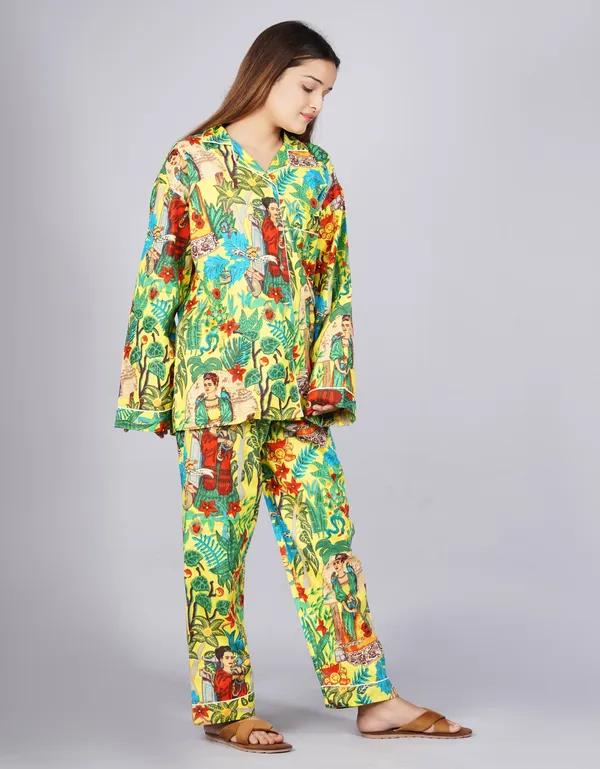 Yellow_Soft_Cotton_Nightsuit_For_Women_&_Girls