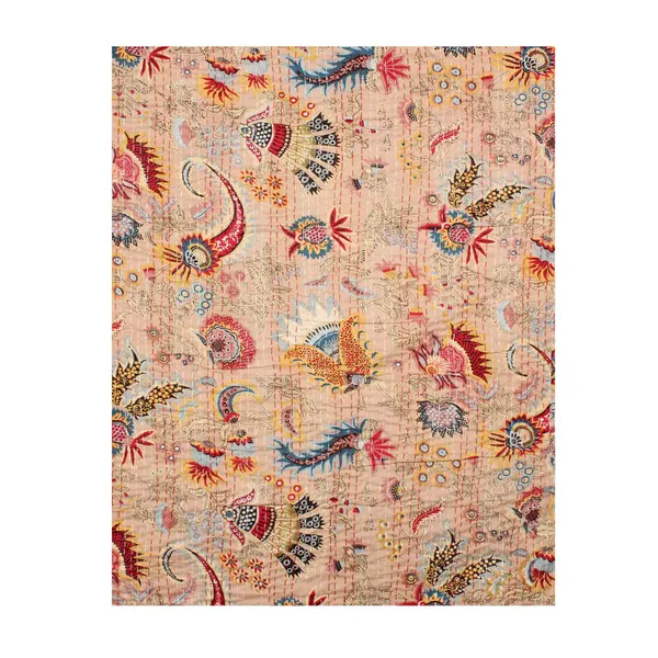 Beige_Comfortable_Handcrafted_Cotton_Kantha_Quilt