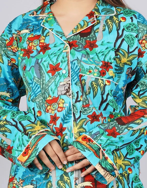 Turquoise_Soft_Cotton_Nightsuit_For_Women_&_Girls