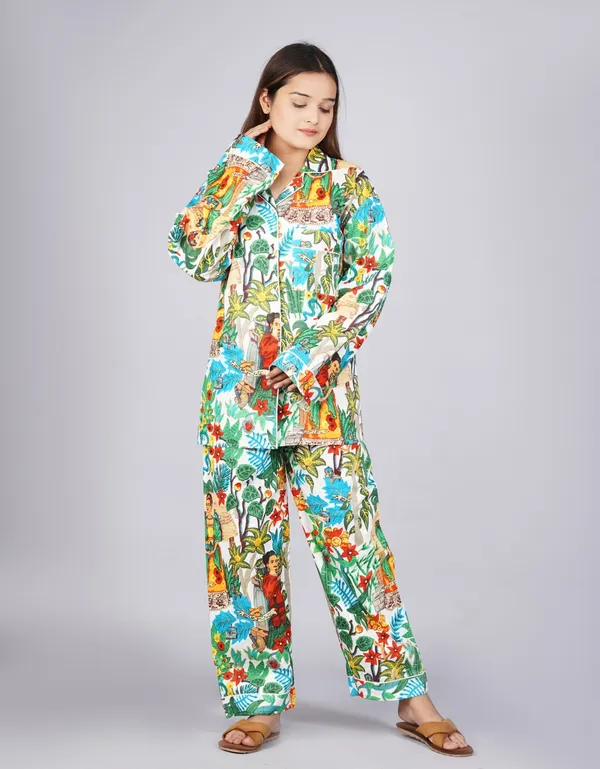 White_Soft_Cotton_Nightsuit_For_Women_&_Girls