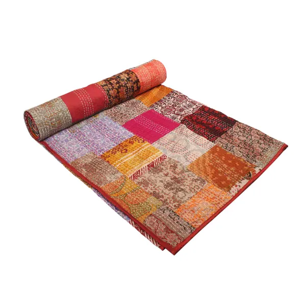 Multi_Color_Luxurious_Handcrafted_Silk_Patch_Work_Quilt