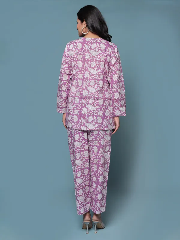 Purple_Hand_Block_Print_Pure_Cotton_Nightsuit_For_Women_&_Girls