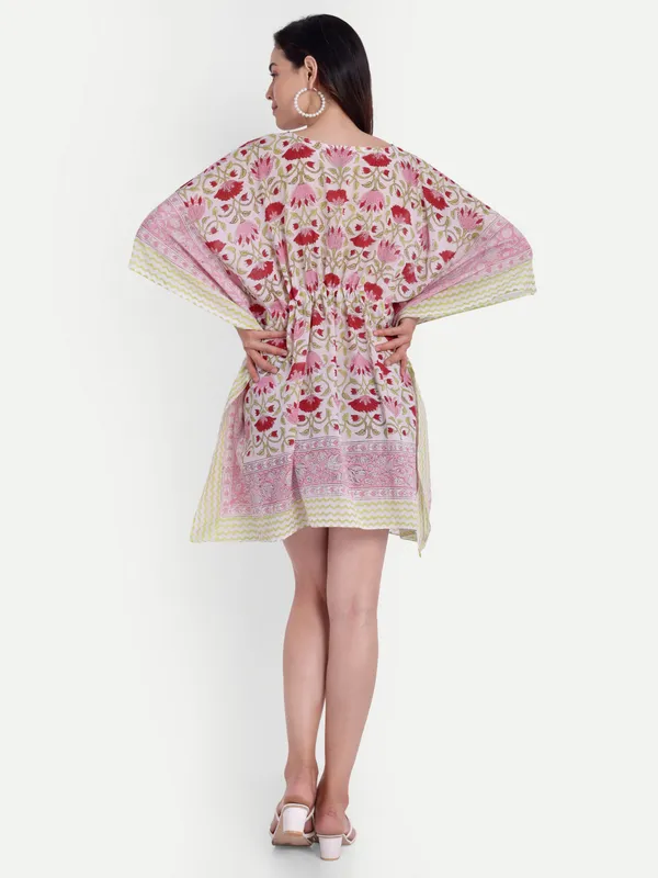 Multicolour_Handblock_Print_Cotton_Short_Kaftan_For_Women_&_Girls