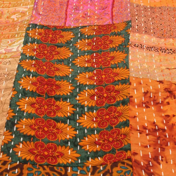 Orange_Luxurious_Handcrafted_Silk_Patch_Work_Quilt
