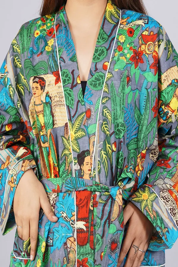 Grey_Printed_Cotton_Kimono/_Bathrobe_For_Women_&_Girls