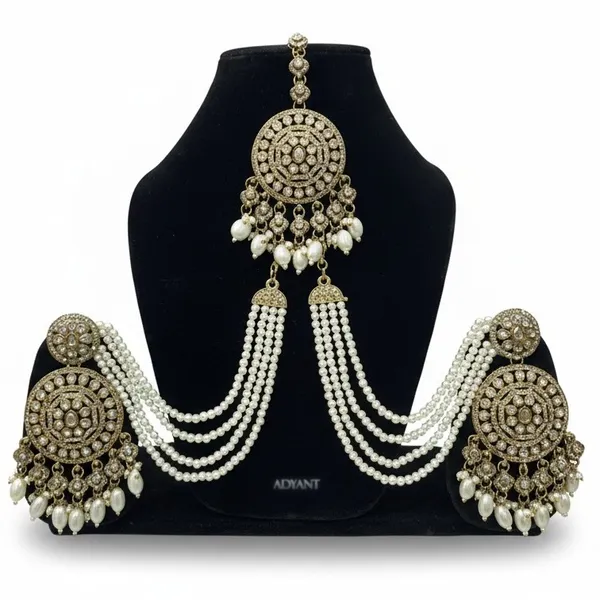Adyant_Jewels_Gold-Plated_Kundan_&_Pearl_Maang_Tikka_with_Earring_Sahare_Set_for_Women_|_Traditional_Bridal_Bahubali_Style_Chandbali_Earrings_&_Maangtikka_Combo