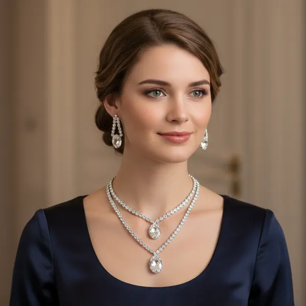 Adyant_Jewels_Silver-Plated_2-Layer_White_Crystal_Necklace_Set_with_Drop_Earrings