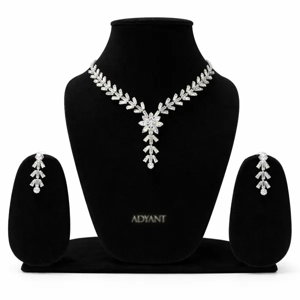Adyant_Jewels_Silver-Toned_Marquise_Crystal_Necklace_Set_–_Elegant_Floral_Choker_with_Matching_Drop_Earrings_–_Premium_Party_Wear_Statement_Jewelry