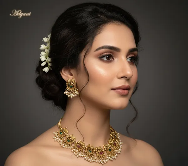 Adyant_Jewels_Traditional_Gold_Plated_Temple_Jewelry_Set_with_Green_&_Ruby_Stones_|_Bridal,_Festive_&_Party_Wear_Necklace_and_Earrings_Set