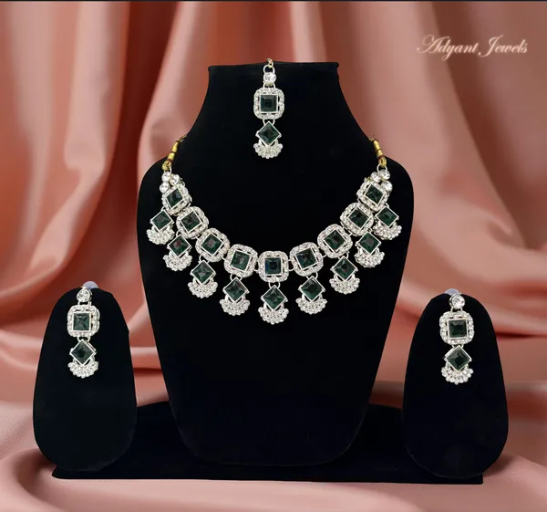 Green_Premium_&_Elegant_Alloy_Jewellery_Set_For_Women_Adults