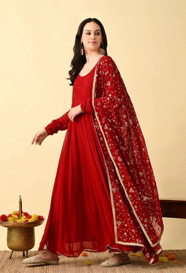 Red_Georgette_Anarkali_Premium_Dress_For_Women