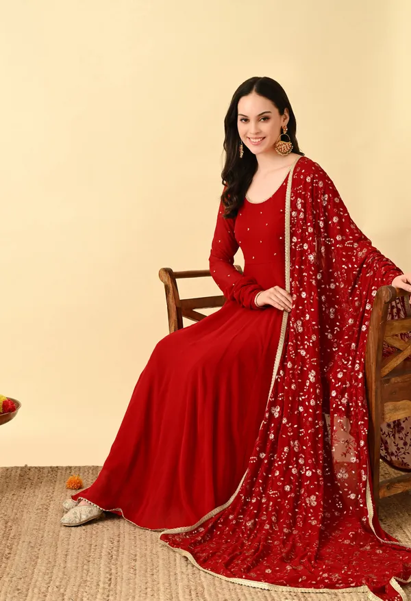 Red_Georgette_Anarkali_Premium_Dress_For_Women
