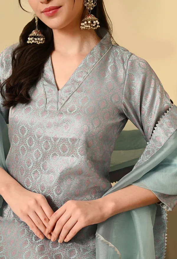Blue_Brocade_Premium_Suit_Set_For_Women