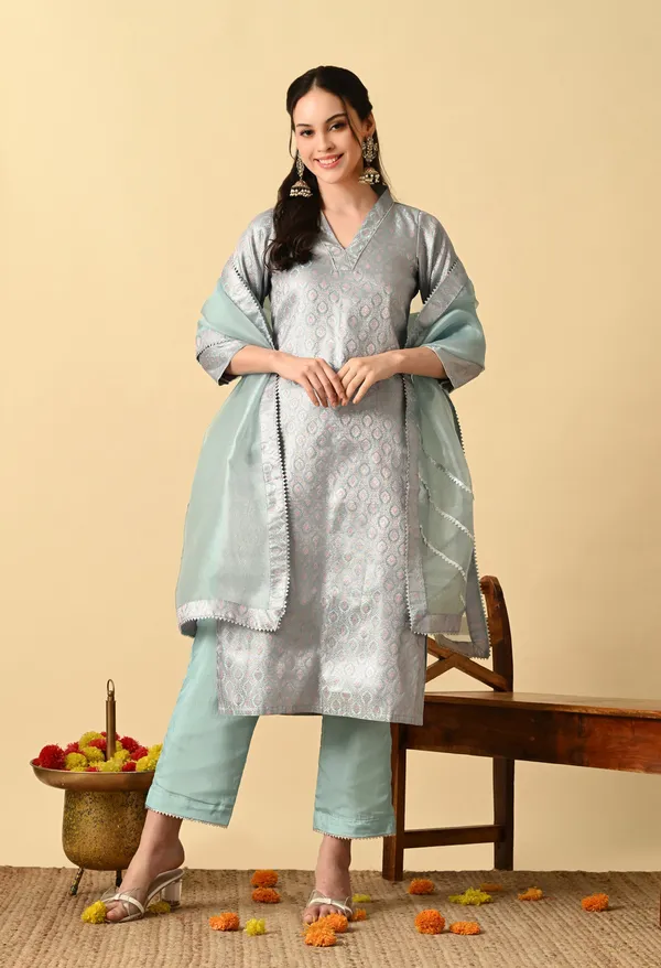 Blue_Brocade_Premium_Suit_Set_For_Women