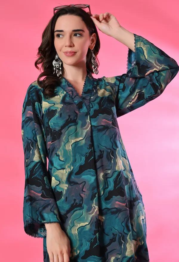 Teal_Marble_Premium_Co-Ord_Set_For_Women