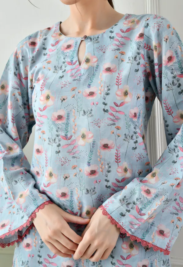 Floral_Blue_Cotton_Premium_Set_For_Women
