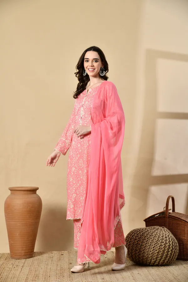 Pink_Floral_Cotton_Premium_Suit_Set_For_Women