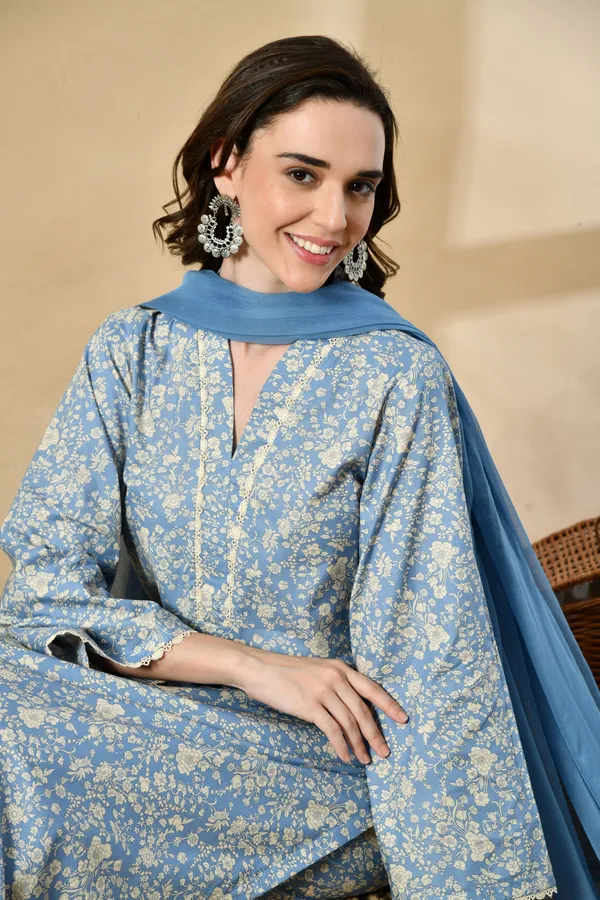 Blue_Floral_Premium_Suit_Set_For_Women