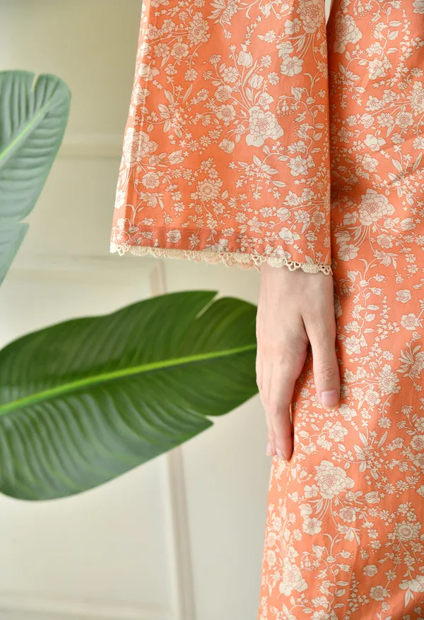 Orange_Floral_Cotton_Premium_Suit_Set_For_Women