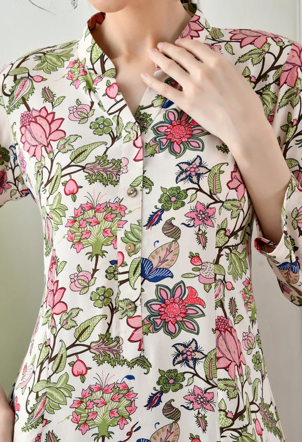 White_Floral_A-Line_Rayon_Premium_Co-Ord_Set_For_Women