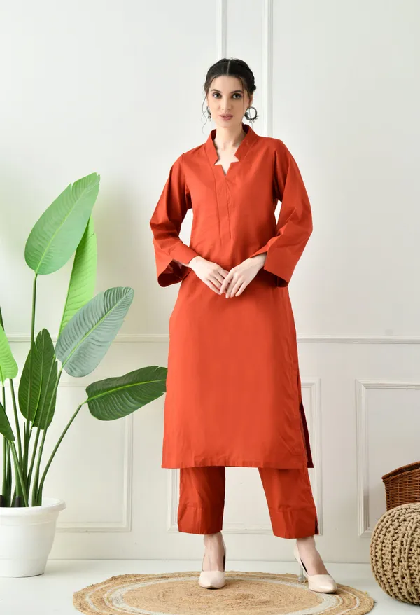 Rust_Cotton_Premium_Co-Ord_Set_For_Women