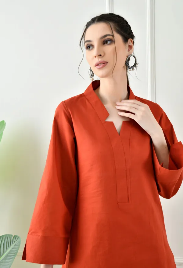 Rust_Cotton_Premium_Co-Ord_Set_For_Women