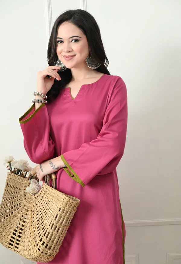 Deep_Pink_Cotton_Premium_Co-Ord_Set_For_Women