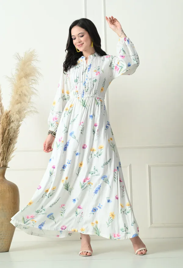 White_Floral_Maxi_Rayon_Premium_Dress_For_Women