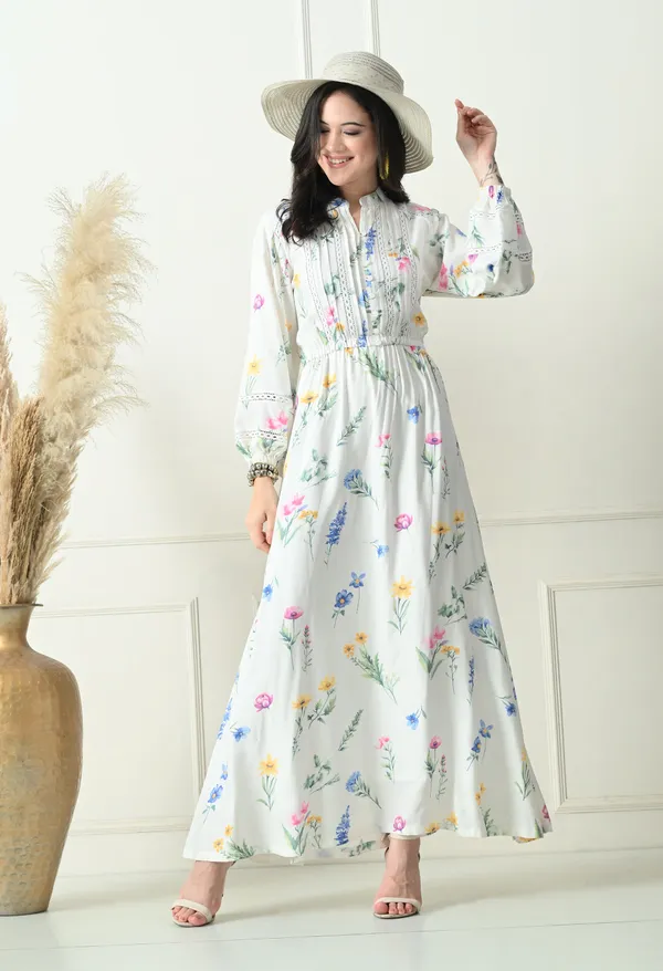 White_Floral_Maxi_Rayon_Premium_Dress_For_Women