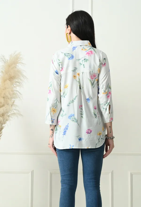 White_Ivory_Bloom_Premium_Shirt_For_Women