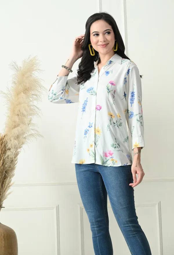 White_Ivory_Bloom_Premium_Shirt_For_Women