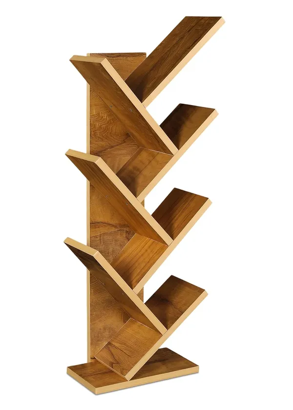 Engineered_Wooden_Book_Rack,Space_Saver_Book_Shelf_For_Home_Living_Room_And_Office_Table_Top_Free_Standing_Organizer,Laminated_Finish_Modern_Book_Shelve_(7_Tier_Yellow)(Do-It-Yourself)