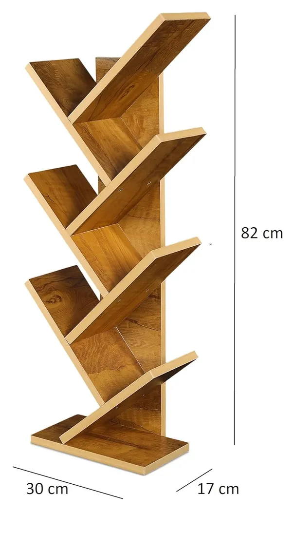 Engineered_Wooden_Book_Rack,Space_Saver_Book_Shelf_For_Home_Living_Room_And_Office_Table_Top_Free_Standing_Organizer,Laminated_Finish_Modern_Book_Shelve_(7_Tier_Yellow)(Do-It-Yourself)
