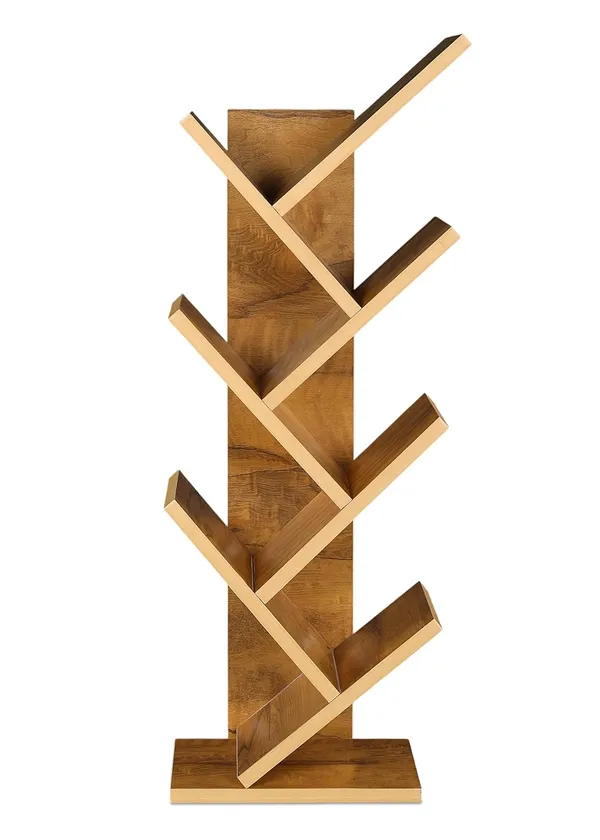 Engineered_Wooden_Book_Rack,Space_Saver_Book_Shelf_For_Home_Living_Room_And_Office_Table_Top_Free_Standing_Organizer,Laminated_Finish_Modern_Book_Shelve_(7_Tier_Yellow)(Do-It-Yourself)
