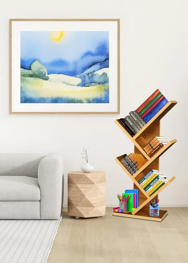 Engineered_Wooden_Book_Rack,Space_Saver_Book_Shelf_For_Home_Living_Room_And_Office_Table_Top_Free_Standing_Organizer,Laminated_Finish_Modern_Book_Shelve_(5Tier_Yellow)(Do-It-Yourself)