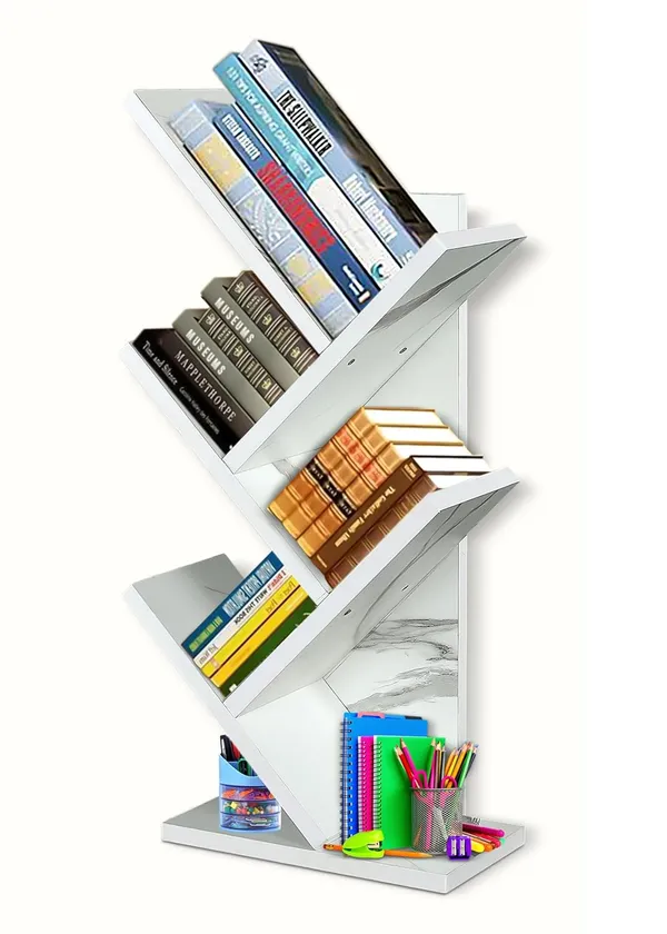 Engineered_Wooden_Book_Rack,Space_Saver_Book_Shelf_For_Home_Living_Room_And_Office_Table_Top_Free_Standing_Organizer,Laminated_Finish_Modern_Book_Shelve_(5Tier_White)(Do-It-Yourself)