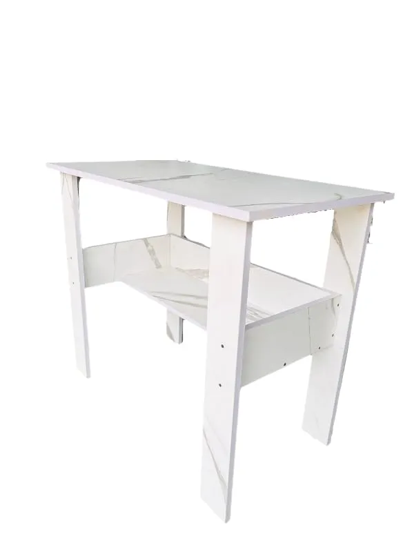 Marble_Engineered_Wood_Computer_Desk_With_One_Tier_Shelves_Laptop_Study_Table_For_Office_Home_Workstation_Writing_Modern_Desk_(St-004/90_X_50_X_77_Cm)_(White_Marble)_Diy(Do-It-Yourself)