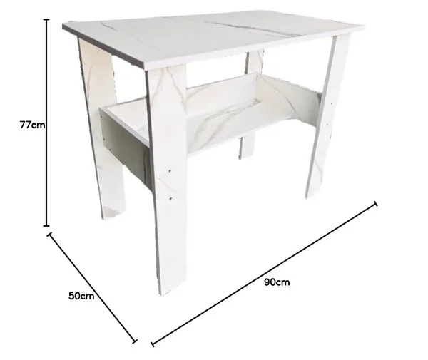 Marble_Engineered_Wood_Computer_Desk_With_One_Tier_Shelves_Laptop_Study_Table_For_Office_Home_Workstation_Writing_Modern_Desk_(St-004/90_X_50_X_77_Cm)_(White_Marble)_Diy(Do-It-Yourself)