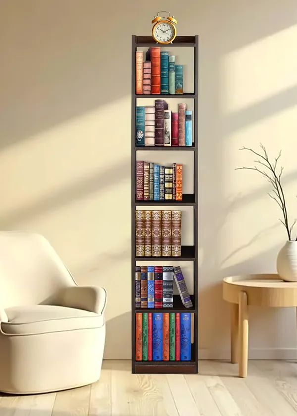 Engineered_Wooden_Book_Rack,Space_Saver_Book_Shelf_For_Home_Living_Room_And_Office_Table_Top_Free_Standing_Organizer,Laminated_Finish_Modern_Book_Shelve_(Ghodo__6Shelf)(Do-It-Yourself)