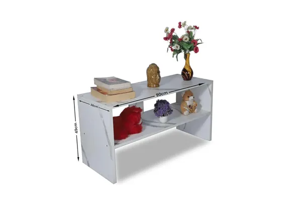 Engineered_Wood_Rectangular_Shape_Coffee_Table/Centre_Table_With_Storage/Study_Table/Reading_Table_(White_Taj_Marble)(Do-It-Yourself)