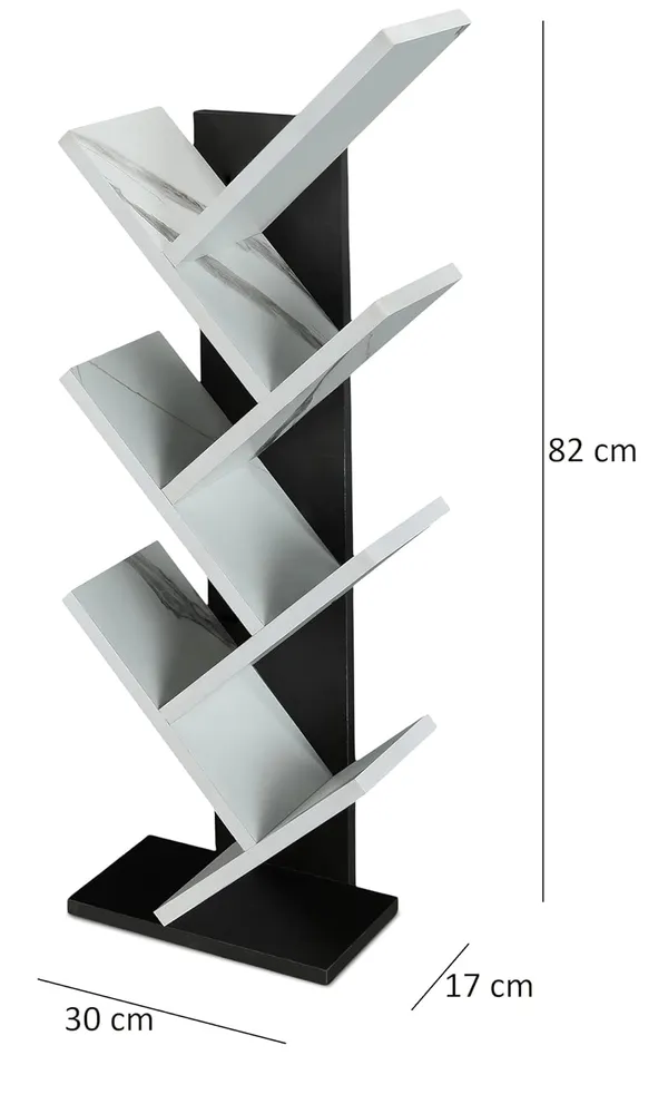 Engineered_Wooden_Book_Rack,Space_Saver_Book_Shelf_For_Home_Living_Room_And_Office_Table_Top_Free_Standing_Organizer,Laminated_Finish_Modern_Book_Shelve_(7Tier_Black_&_White)(Do-It-Yourself)