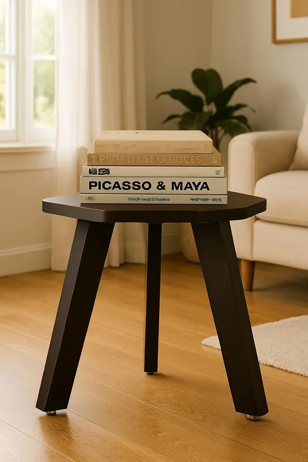 Mini_Hexagonal_Side_Table,_30_Cm,_Matte_Finish,_Modern_Minimalist_Design,_3_Angled_Legs(Do-It-Yourself)
